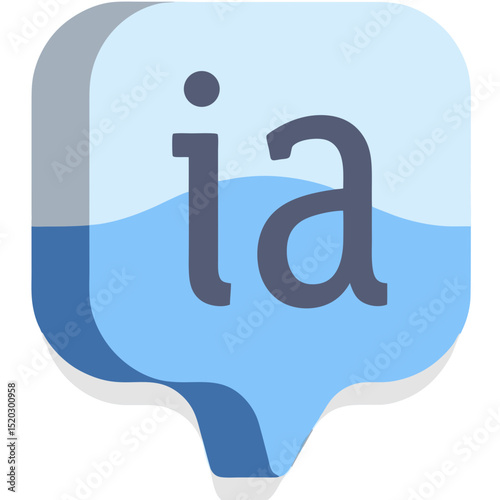 ia Letters Inside a Blue Speech Bubble with Watermark Effect