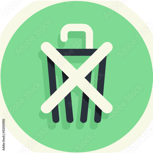 Do Not Dispose Icon Crossed Out Trash Bin on Green Circle