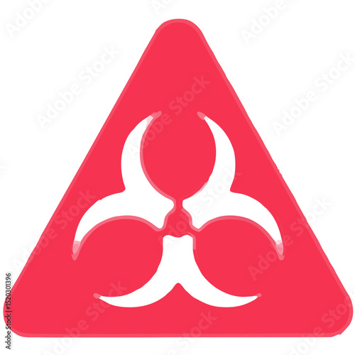 Red Biohazard Symbol in a Triangle Warning Sign