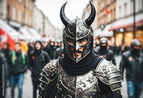 armored cult leader in satanic riot on city streets