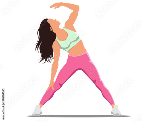 Woman in yoga pose, vector illustration
