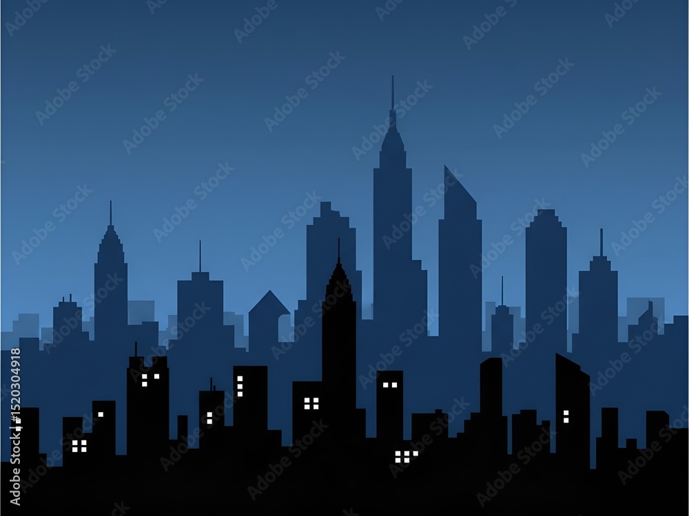 Naklejka premium modern city silhouette background illustration