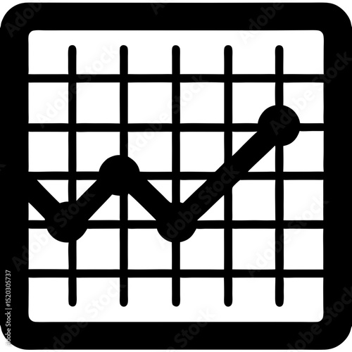 Black Line Graph on Grid with Increasing Trend