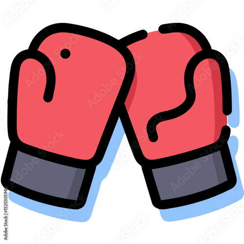 Cartoon illustration of two red boxing gloves touching each other