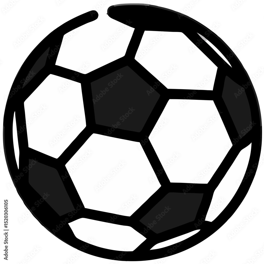 Fototapeta premium Stylized Soccer Ball with Black and White Panels