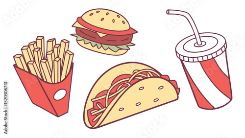 Delicious Fast Food Icons for Website and Mobile App Design