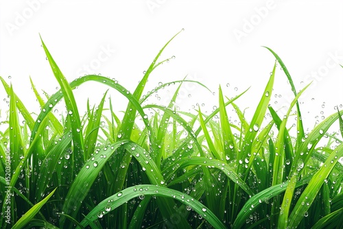Spring Grass and Dew. A Close-Up of Vibrant Greenery in Nature's Fresh and Eco-Friendly Landscape
