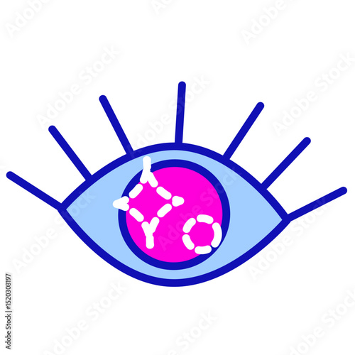 Abstract eye illustration, sticker. Open eyes icon vector 