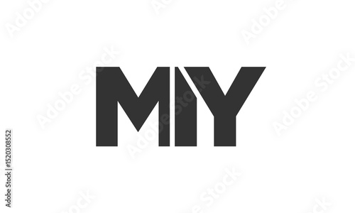 MIY logo design template with strong and modern bold text. Initial based vector logotype featuring simple and minimal typography. Trendy company identity.