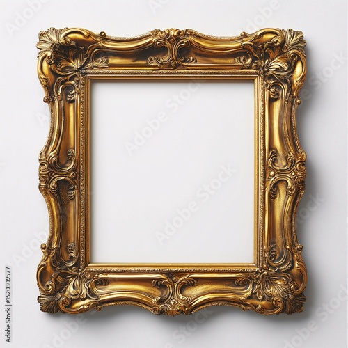 Luxurious Golden Ornate Picture Frame - Antique Wall Decor & Art Display