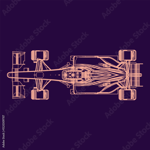 super fast sports car lineart