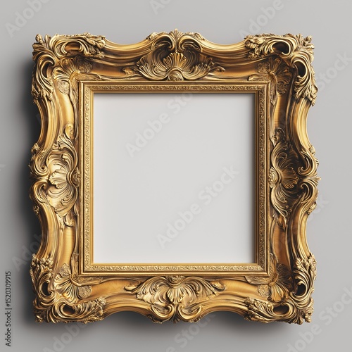 Ornate Gold Frame for Vintage Style Wall Decor. A Luxurious Statement Piece with Decorative Borders and Antique Finish