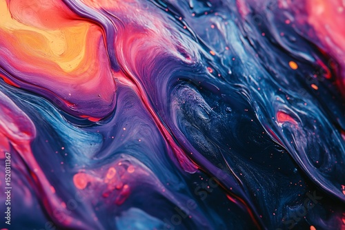 Vibrant Abstract Fluid Art. Multicolor Waves and Swirling Textures in Modern Design