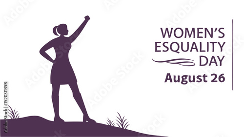 women's equality day, 26 August, women's equality day stock illustration, background, greeting card, eps file.
