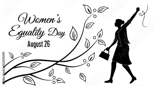 women's equality day, 26 August, women's equality day stock illustration, background, greeting card, eps file.

