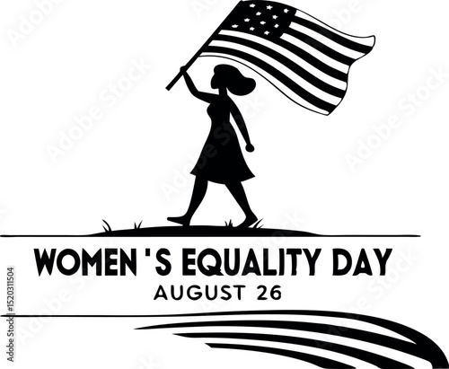 women's equality day, 26 August, women's equality day stock illustration, background, greeting card, eps file.
