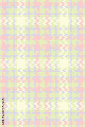 Pastel plaid pattern. Delicate, soft color palette evokes feelings of calmness and gentleness. Ideal for textile designs, wallpapers, or branding projects needing a subtle yet stylish touch.