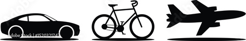 Vintage black and white illustration of isolated people cycling on a road bike