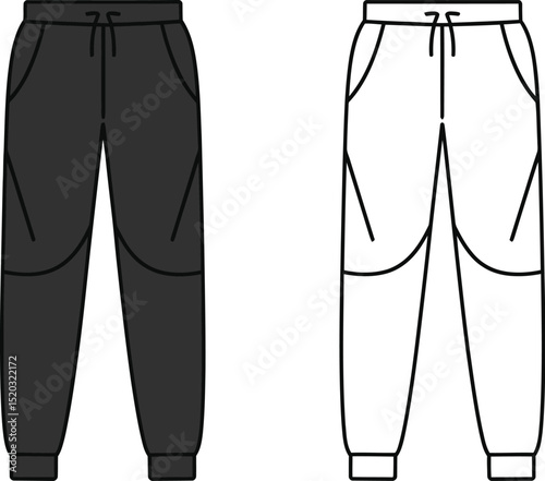 Vector illustration of a standing male fashion model in jeans and pants