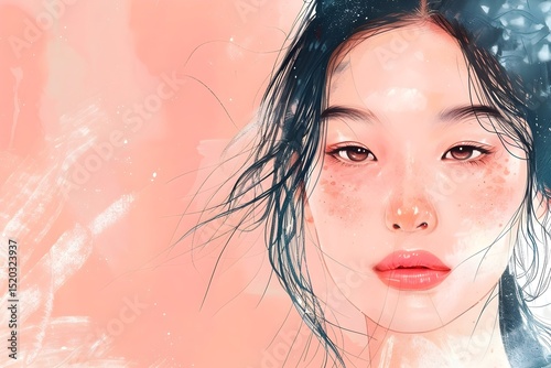 Illustration of an asian woman