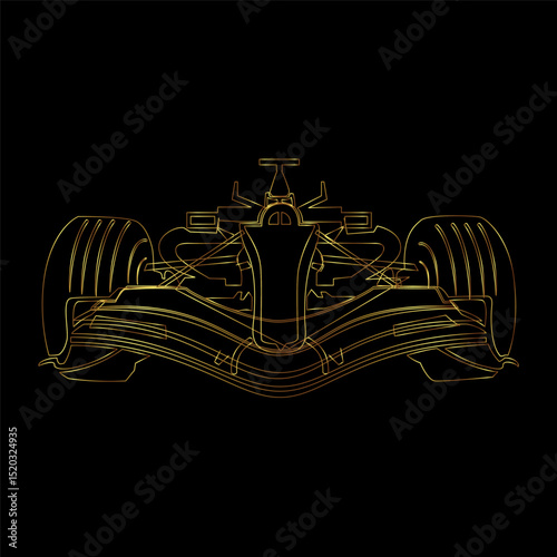 super fast sports car lineart