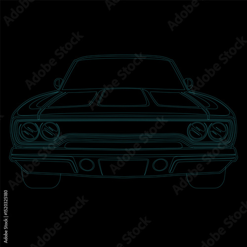 super fast sports car lineart