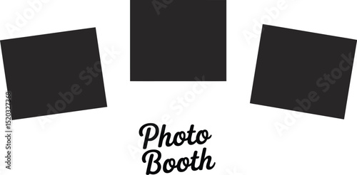 Blank polaroid photo frames on white background for instant photography