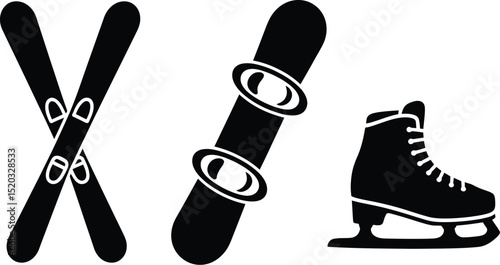 A set of black vector silhouettes of clothes and metal pins isolated on white, depicted as essential household equipment icons