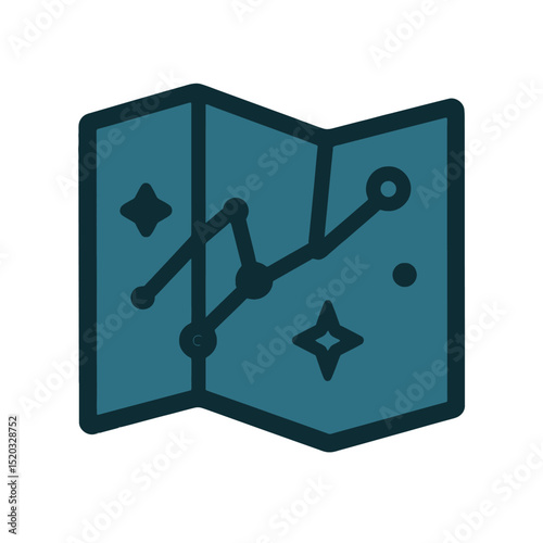 Celestial Navigation Chart Star Map Vector Illustration
