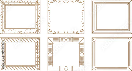 Collection of ornate vintage and antique photo frames, perfect for decorating pictures or blank art designs