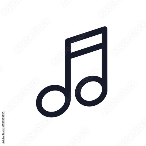 Musical Note Icon Simple Line Art Design for Music Projects