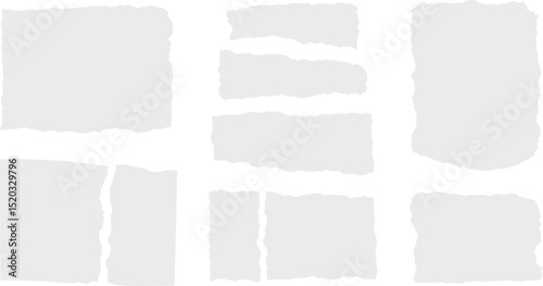 A collection of torn paper textures, perfect for a vintage ripped edge design or grunge border illustration