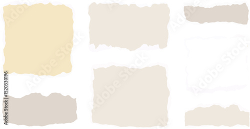 A collection of old, torn paper textures, perfect for a vintage grunge design banner or antique label
