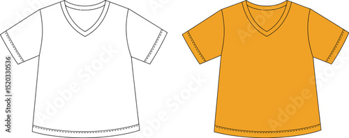 Vector illustration of a blank cotton t-shirt template for clothing design