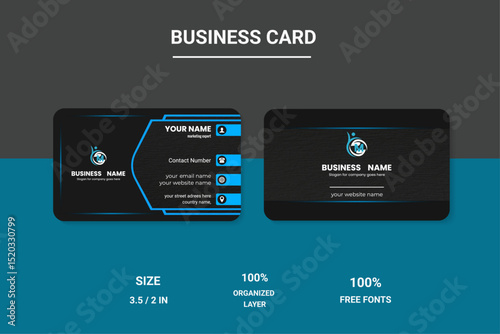 Modern Blue Business Card Template – Minimalist & Corporate Design