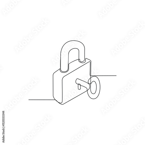 One continuous line drawing of a Keys as a symbol of security and protection of society vector illustration. Justice themes design in simple linear style concept. Suitable for your asset design.
