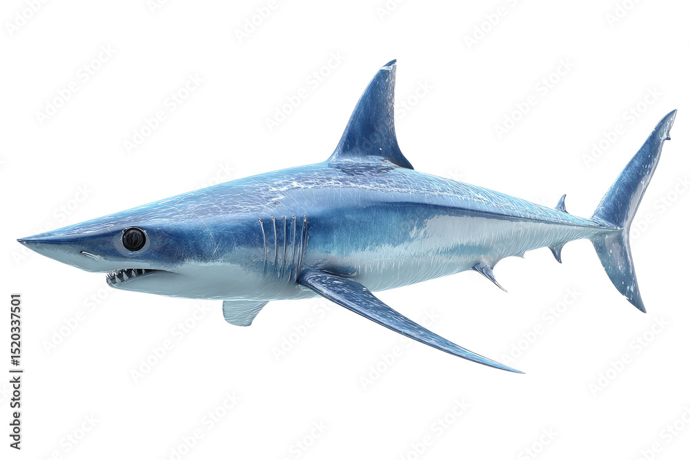 Fototapeta premium Detailed Image of a Majestic Blue Shark