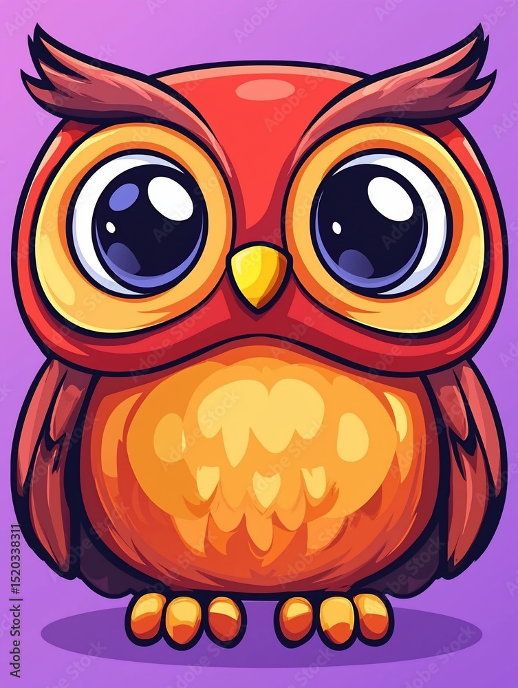 Fototapeta premium Cute cartoon owl (1)