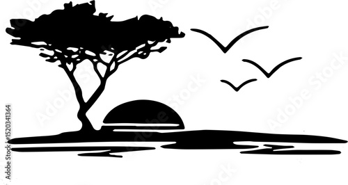 illustration of a tree in a background