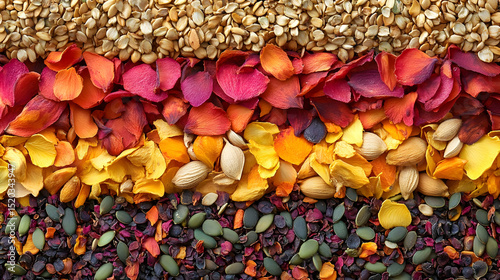 Autumnal Seeds and Petals Illustration