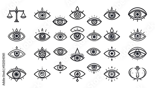 Collection of stylized eyes