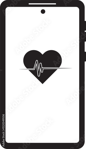 an illustration of a smartphone monitoring heart rate

