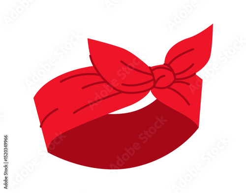 Headscarf Headband Summer Head Fashion accessory clothing technical illustration. Vector headgear for Men, women, unisex style, flat template CAD mockup sketch outline isolated