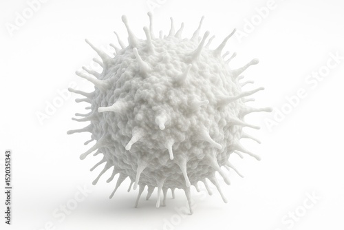 Activated White Blood Cell – Defensive Leukocyte. 3D Immune Cell Render for Medical Illustrations and Scientific Use