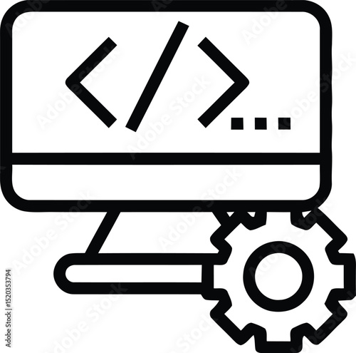 Web development set of web icons in line style. 