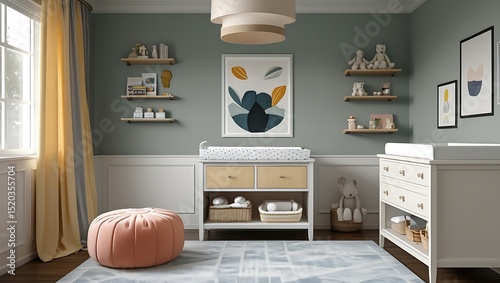 kids rooom decorated, created with generative ai