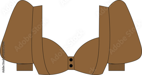 Title: Brown Puffed Sleeve Blouse, Stylish Structured Fashion
