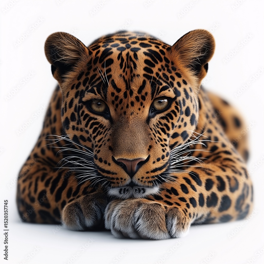 Obraz premium Leopard Wildlife Feasting. Majestic Wild Cat in Spotted Predator Habitat