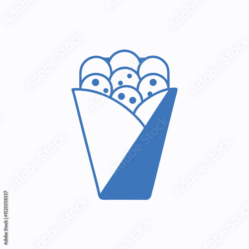 Delicious blue falafel wrap simple illustration in minimalist vector style