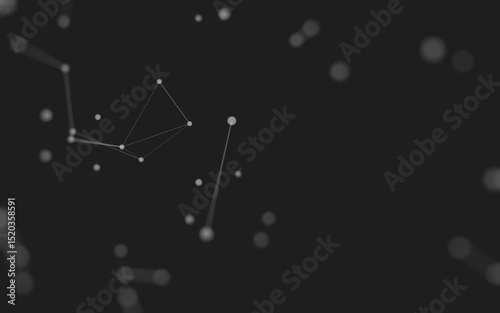 Fototapeta Naklejka Na Ścianę i Meble -  Abstract background. Molecules technology with polygonal shapes, connecting dots and lines. Connection structure. Big data visualization.